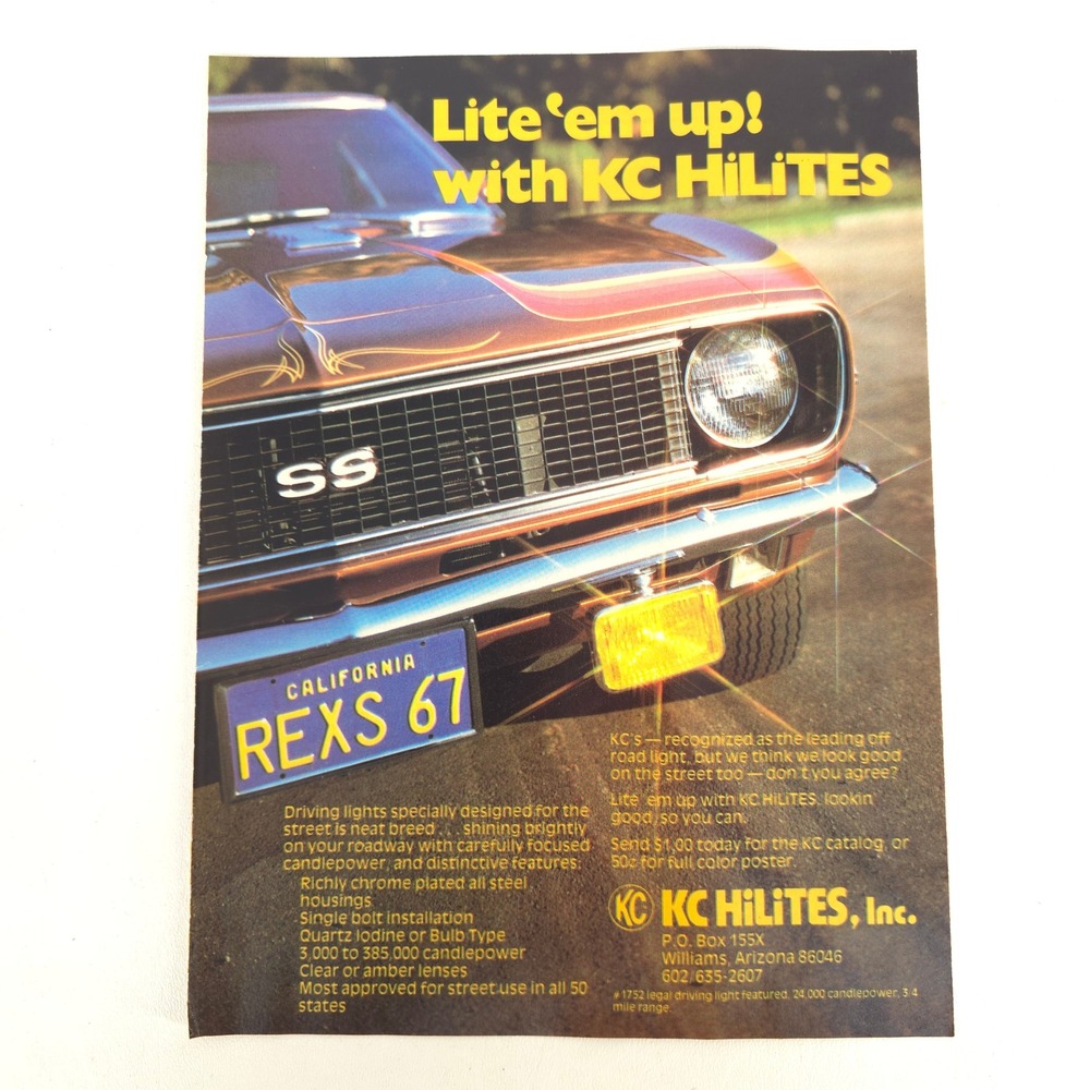 Vintage 1967 Chevrolet Camaro SS Print Ad Muscle Car Show Display Garage Art